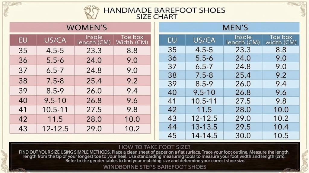 Windborne Steps Size Chart